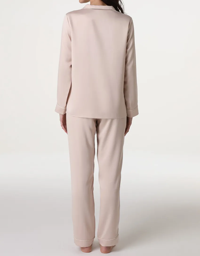 Donna LOVABLE Pigiami Donna-Pigiama lungo aperto in Satin, REF# LLEIF