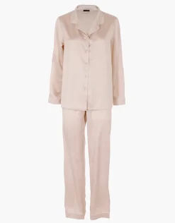 Donna LOVABLE Pigiami Donna-Pigiama lungo aperto in Satin, REF# LLEIF