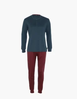 Uomo LOVABLE Pigiami-Pigiama Lungo Collo Serafino in Interlock, REF# L0DLY