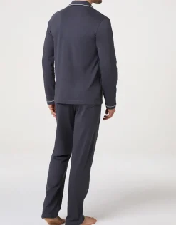Uomo LOVABLE Pigiami-Pigiama Lungo Collo Serafino in Interlock, REF# LLELT