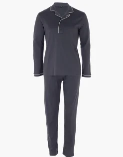 Uomo LOVABLE Pigiami-Pigiama Lungo Collo Serafino in Interlock, REF# LLELT