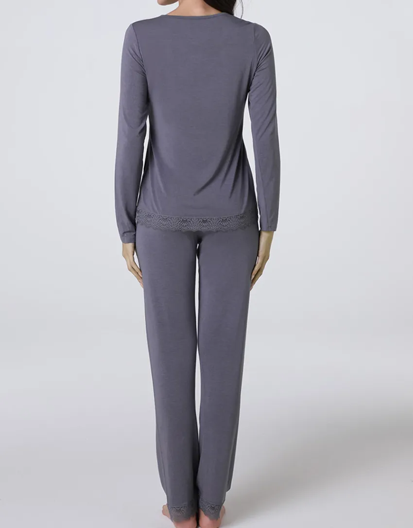 Donna LOVABLE Pigiami Donna-Pigiama Lungo Elegant Modal, aciteREF# L0EHP