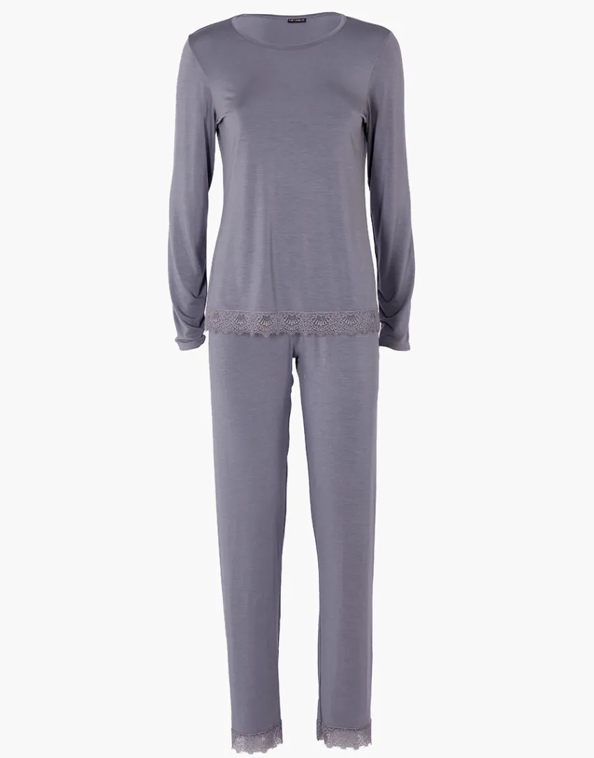Donna LOVABLE Pigiami Donna-Pigiama Lungo Elegant Modal, aciteREF# L0EHP
