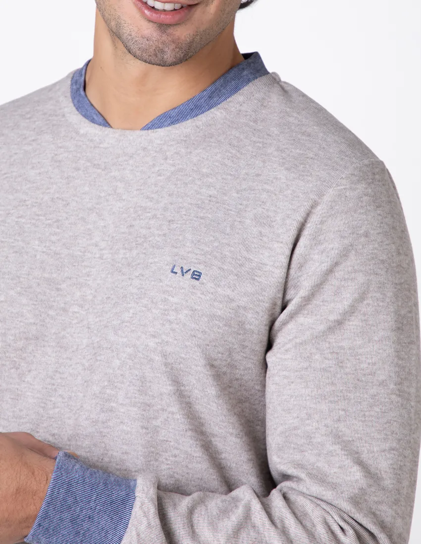 Uomo LOVABLE Pigiami-Pigiama Lungo Girocollo in Caldo Interlock, geREF# L0DM2