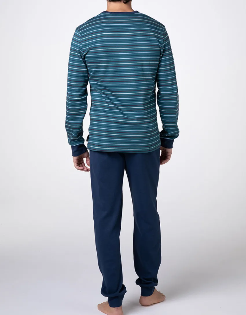 Uomo LOVABLE Pigiami-Pigiama Lungo Girocollo in Interlock, REF# L0E8Z