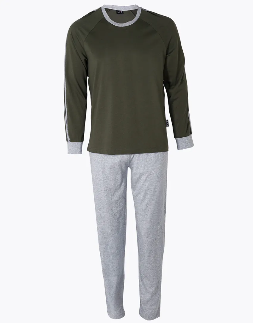 Uomo LOVABLE Pigiami-Pigiama Lungo Girocollo in Jersey, REF# L0EI4