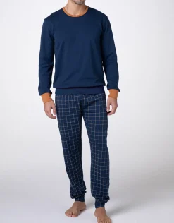 Uomo LOVABLE Pigiami-Pigiama Lungo Girocollo Interlock, REF# L0E90