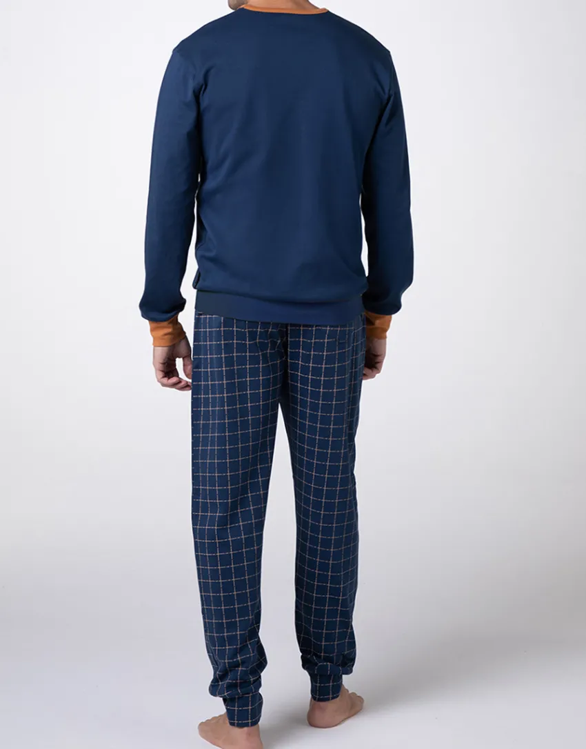 Uomo LOVABLE Pigiami-Pigiama Lungo Girocollo Interlock, REF# L0E90