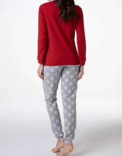 Donna LOVABLE Pigiami Donna-Pigiama Lungo Girocollo in Interlock, REF# L0E9H
