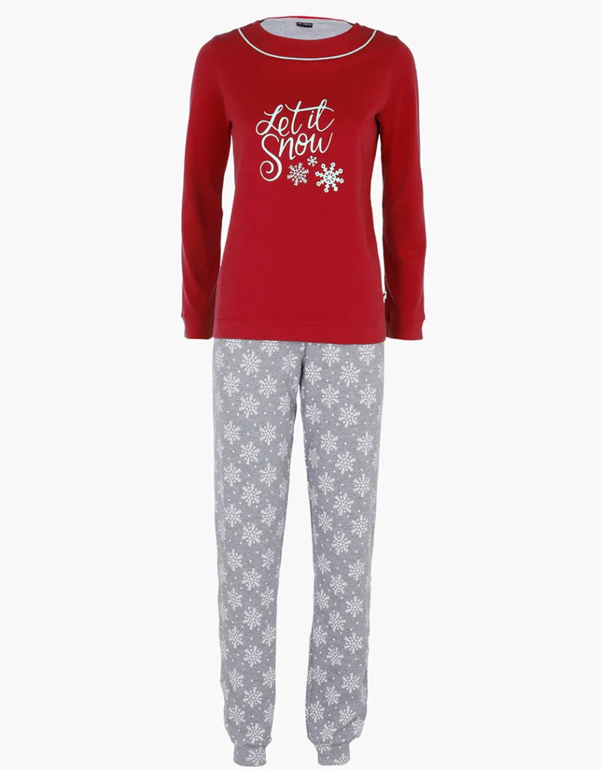 Donna LOVABLE Pigiami Donna-Pigiama Lungo Girocollo in Interlock, REF# L0E9H