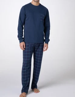 Uomo LOVABLE Pigiami-Pigiama Lungo Girocollo in Interlock, REF# L0E92