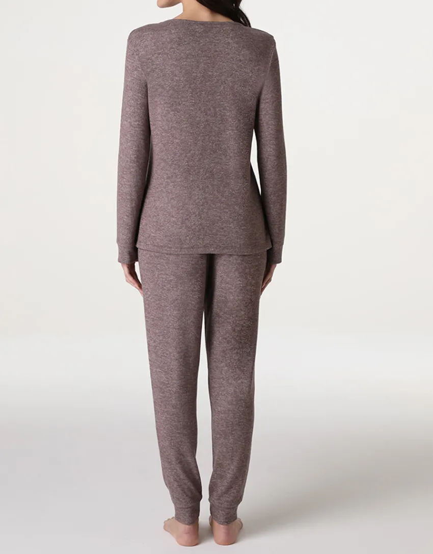 Donna LOVABLE Pigiami Donna-Pigiama Lungo in Interlock, REF# L0ELF