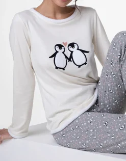 Donna LOVABLE Pigiami Donna-Pigiama Lungo in Interlock, REF# L0E9I