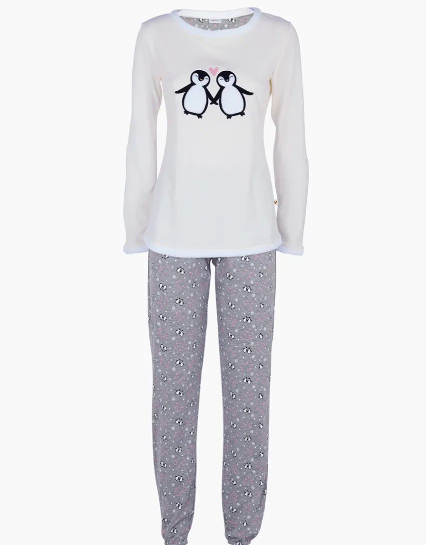 Donna LOVABLE Pigiami Donna-Pigiama Lungo in Interlock, REF# L0E9I