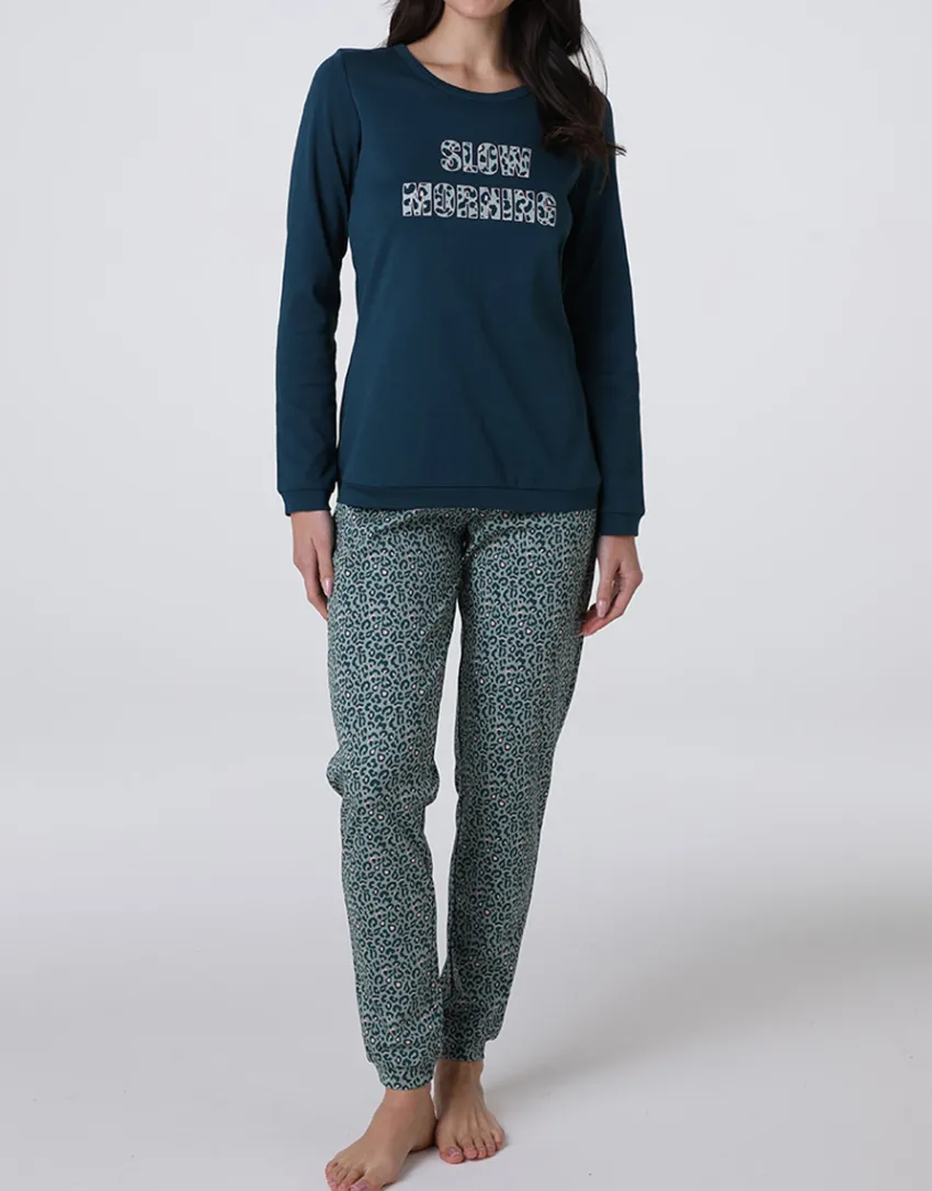 Donna LOVABLE Pigiami Donna-Pigiama Lungo in Interlock, REF# L0EI0