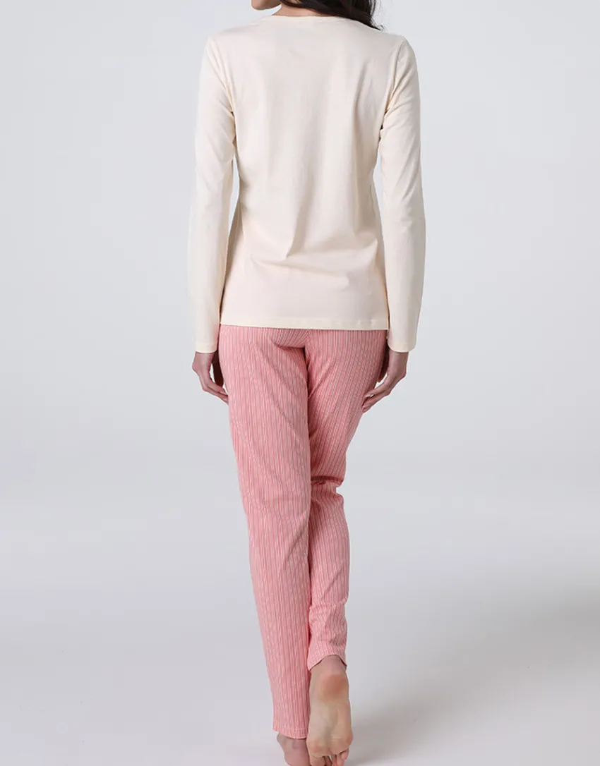 Donna LOVABLE Pigiami Donna-Pigiama Lungo in Jersey, REF# L0EHW