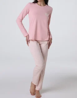 Donna LOVABLE Pigiami Donna-Pigiama Lungo in Jersey, REF# L0EHZ
