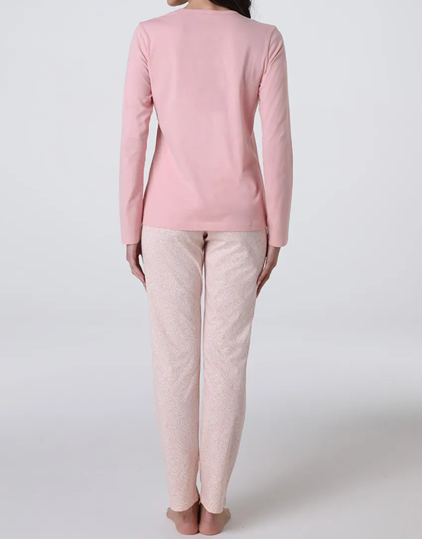 Donna LOVABLE Pigiami Donna-Pigiama Lungo in Jersey, REF# L0EHZ