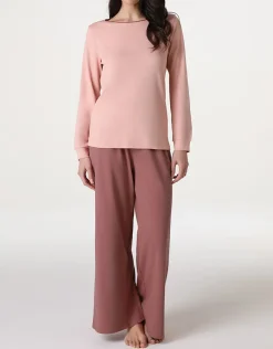 Donna LOVABLE Pigiami Donna-Pigiama Scollo a Barchetta in Interlock, REF# L0ELG
