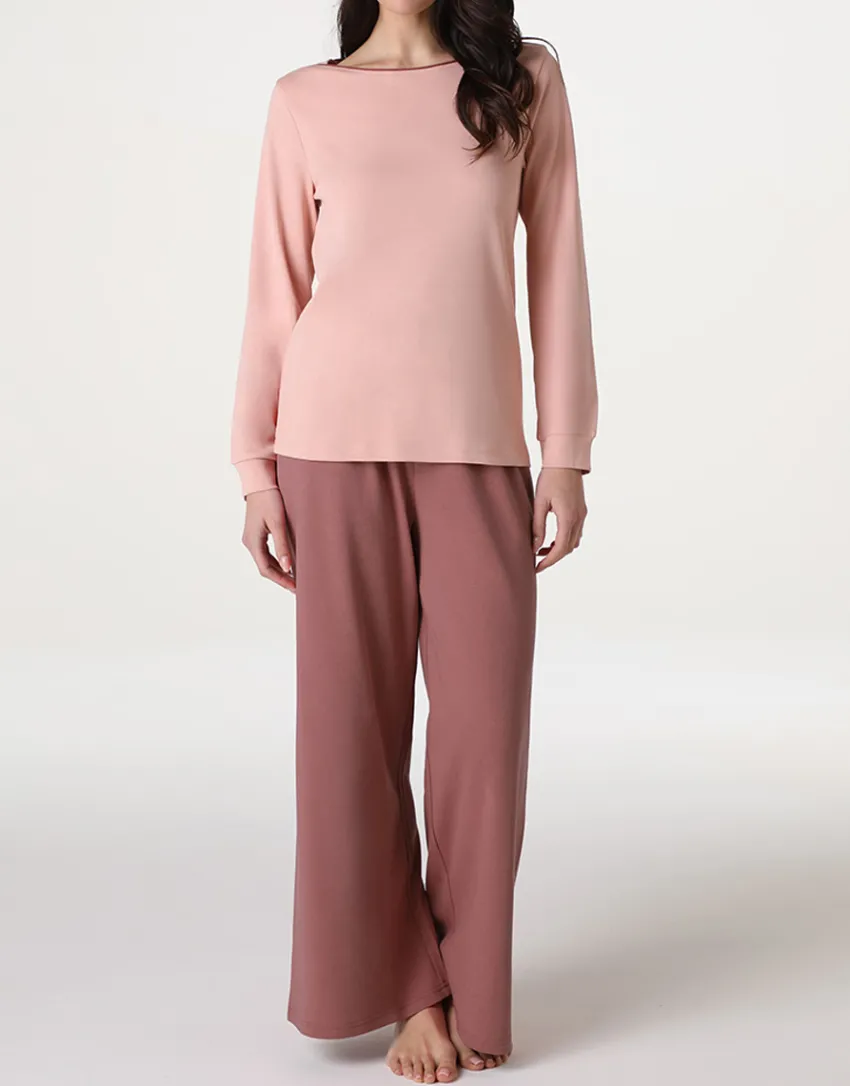 Donna LOVABLE Pigiami Donna-Pigiama Scollo a Barchetta in Interlock, REF# L0ELG