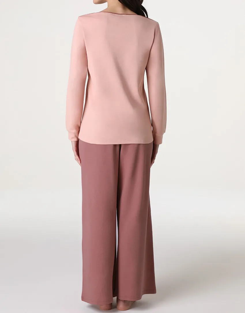Donna LOVABLE Pigiami Donna-Pigiama Scollo a Barchetta in Interlock, REF# L0ELG