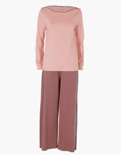 Donna LOVABLE Pigiami Donna-Pigiama Scollo a Barchetta in Interlock, REF# L0ELG