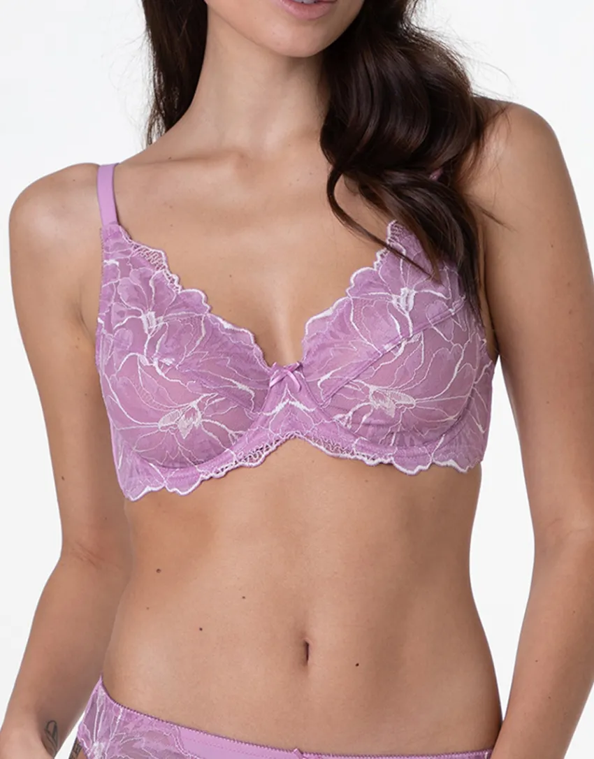Donna LOVABLE Con Ferretto-Reggiseno a vela con ferretto Floral Lace in pizzo elastico, REF# L0DYX