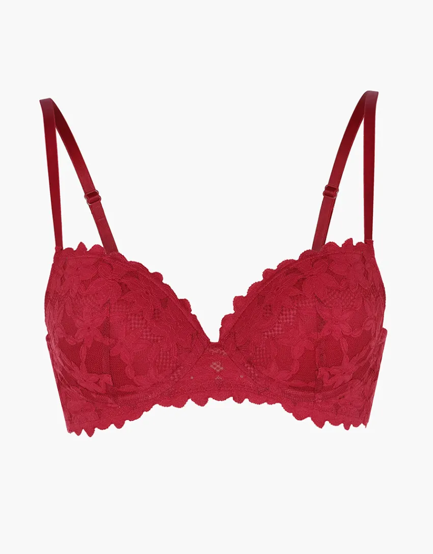 Donna LOVABLE Push Up / Super Push Up|Con Ferretto-Reggiseno con Ferretto Push-Up Ribbon Lace in pizzo, REF# L0ENZ