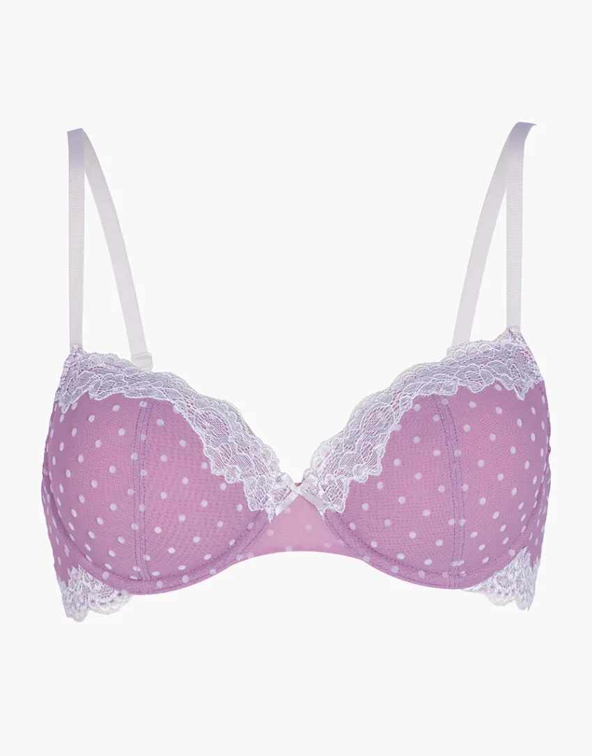 Donna LOVABLE Con Ferretto-Reggiseno con Ferretto Velvet Tulle in pizzo e tulle, rosa pois avorioREF# L0DK3
