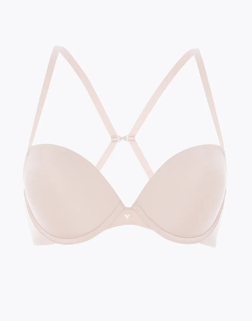 Donna LOVABLE Coppa D|Coppa C-Reggiseno Push-Up con ferretto Invisible Secret in microfibra, skinREF# L0DOD