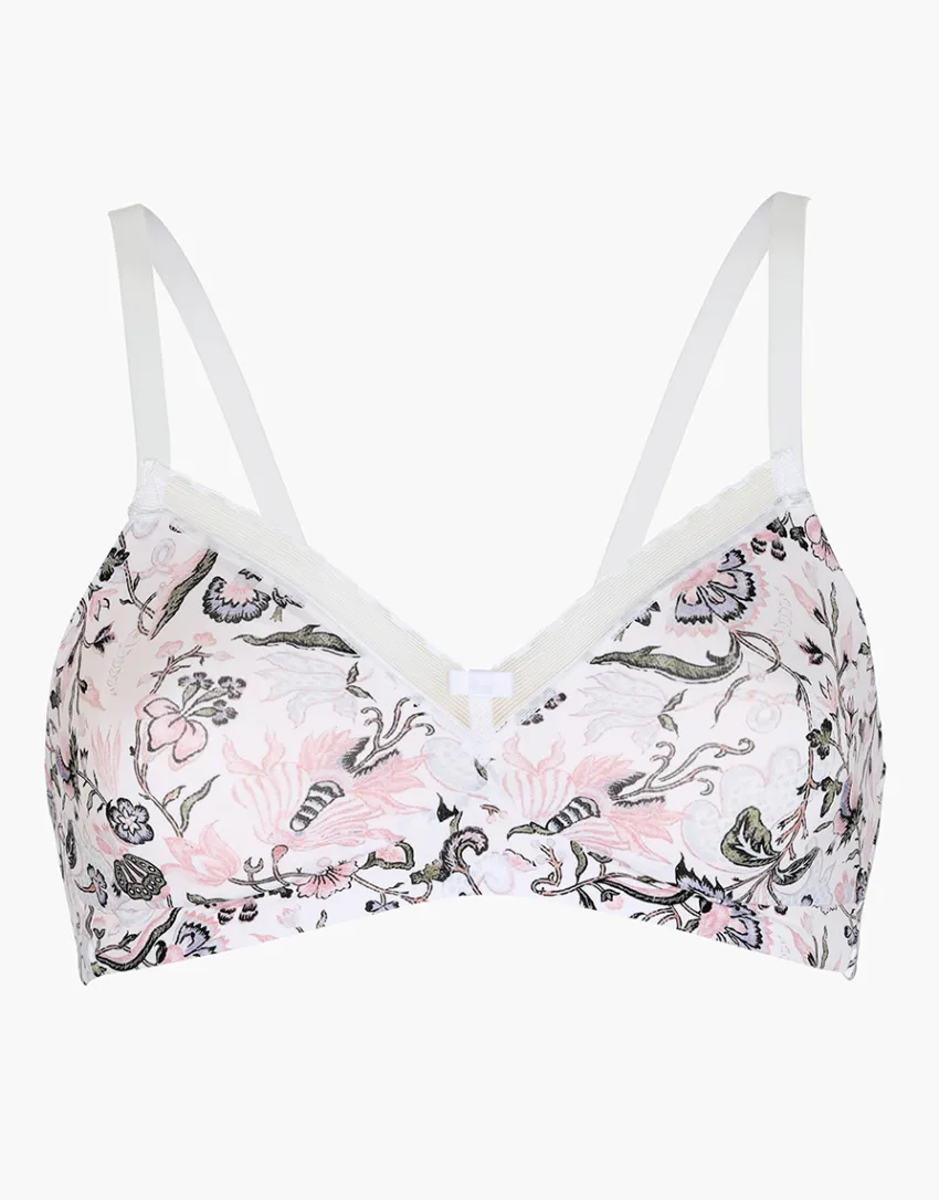 Donna LOVABLE Senza Ferretto-Reggiseno senza Ferretto My Daily Comfort Printed in microfibra, avorio stampa giardinoREF# L05JL