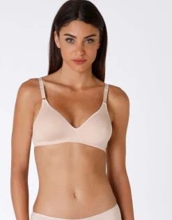Donna LOVABLE Coppa D|Coppa C-Reggiseno senza ferretto Cotton Line in cotone, nudeREF# L1604