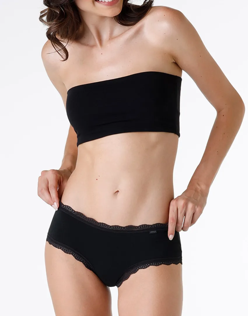 Donna LOVABLE Culotte-Shorty lovely in cotone elasticizzato e pizzo, REF# L0CW0