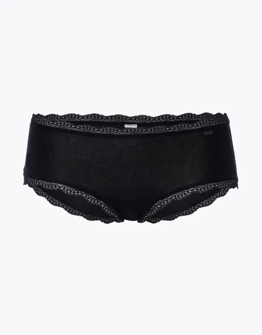 Donna LOVABLE Culotte-Shorty lovely in cotone elasticizzato e pizzo, REF# L0CW0