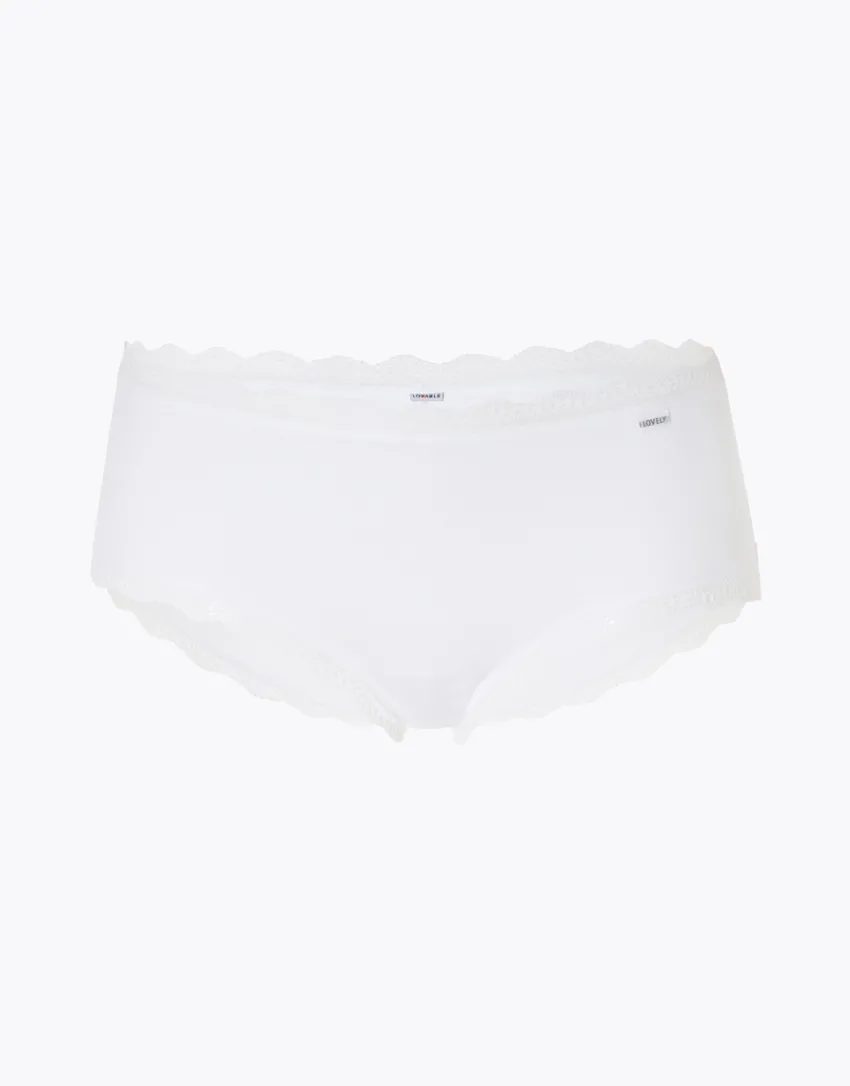 Donna LOVABLE Culotte-Shorty lovely in cotone elasticizzato e pizzo, REF# L0CW0