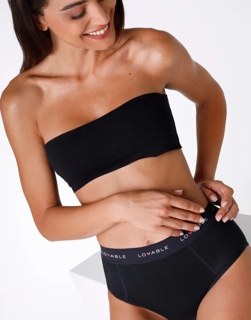 Donna LOVABLE Slip Da Ciclo Lavabili|Slip-Slip alto da ciclo lavabile flusso medio in cotone biologico certificato, REF# L0CLX
