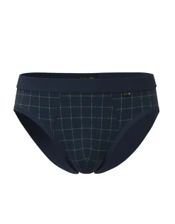 Uomo LOVABLE Slip-Slip Casual Stretch Cotton, blu check cognacREF# L0DL3