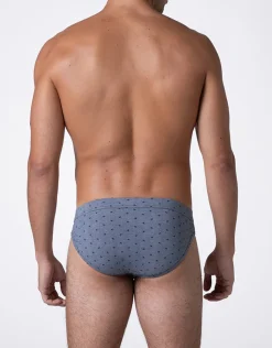 Uomo LOVABLE Slip-Slip Classic Cotton Modal, blu stampa alberiREF# L0E9U