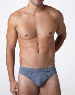 Uomo LOVABLE Slip-Slip Classic Cotton Modal, blu stampa alberiREF# L0E9U
