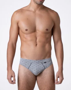 Uomo LOVABLE Slip-Slip Classic Cotton Modal, grigio stampa alberiREF# L0E9U