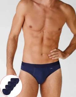 Uomo LOVABLE Multipack|Slip-Slip in cotone elasticizzato, confezione x4 bluREF# L09G3