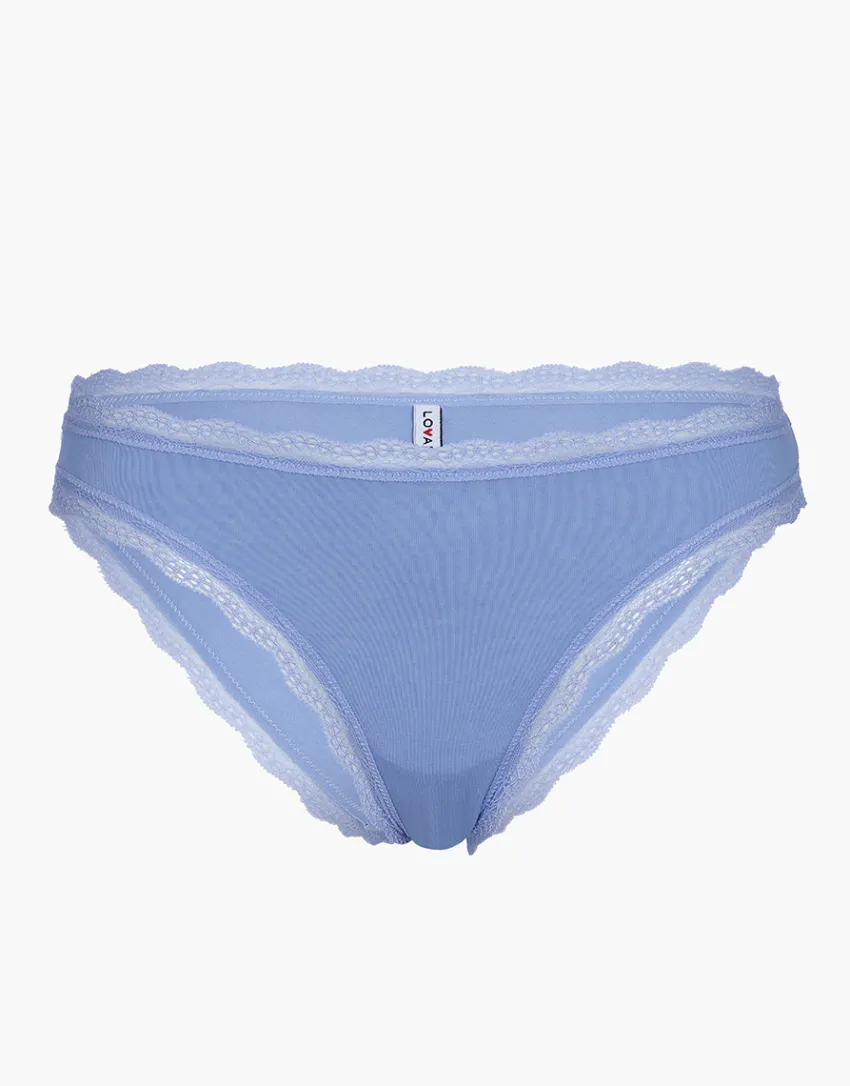 Donna LOVABLE Slip-Slip Panties in cotone e pizzo elasticizzati, vereREF# L0DPX