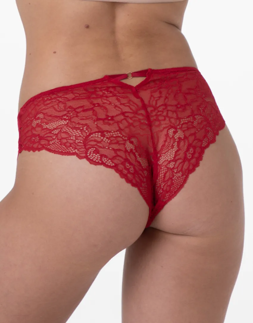 Donna LOVABLE Slip-Slip Panties in pizzo elastico, rossoREF# L0DKT