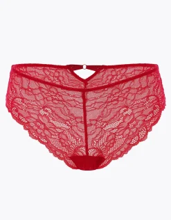 Donna LOVABLE Slip-Slip Panties in pizzo elastico, rossoREF# L0DKT