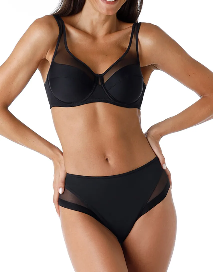 Donna LOVABLE Slip-Slip Midi Classic Invisible in microfibra e tulle, REF# L0A63