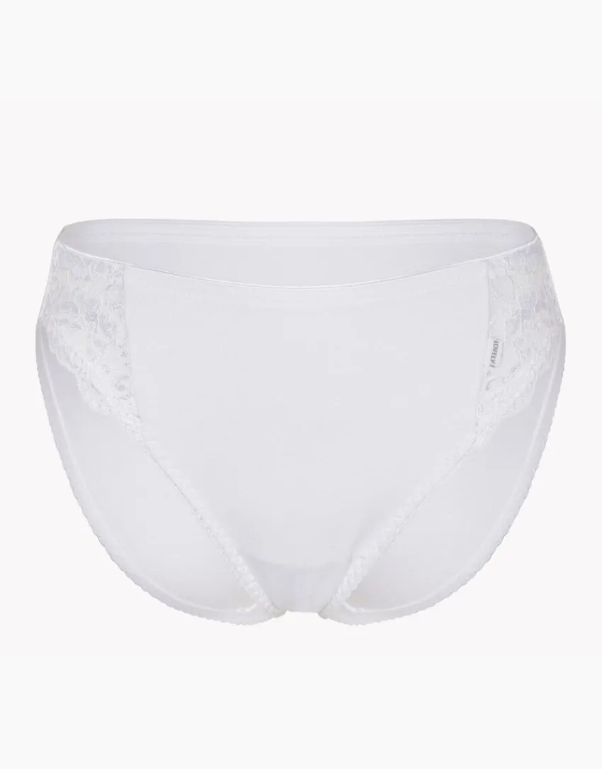 Donna LOVABLE Slip-Slip mini sgambato Lovely in cotone elasticizzato con pizzoREF# 0033