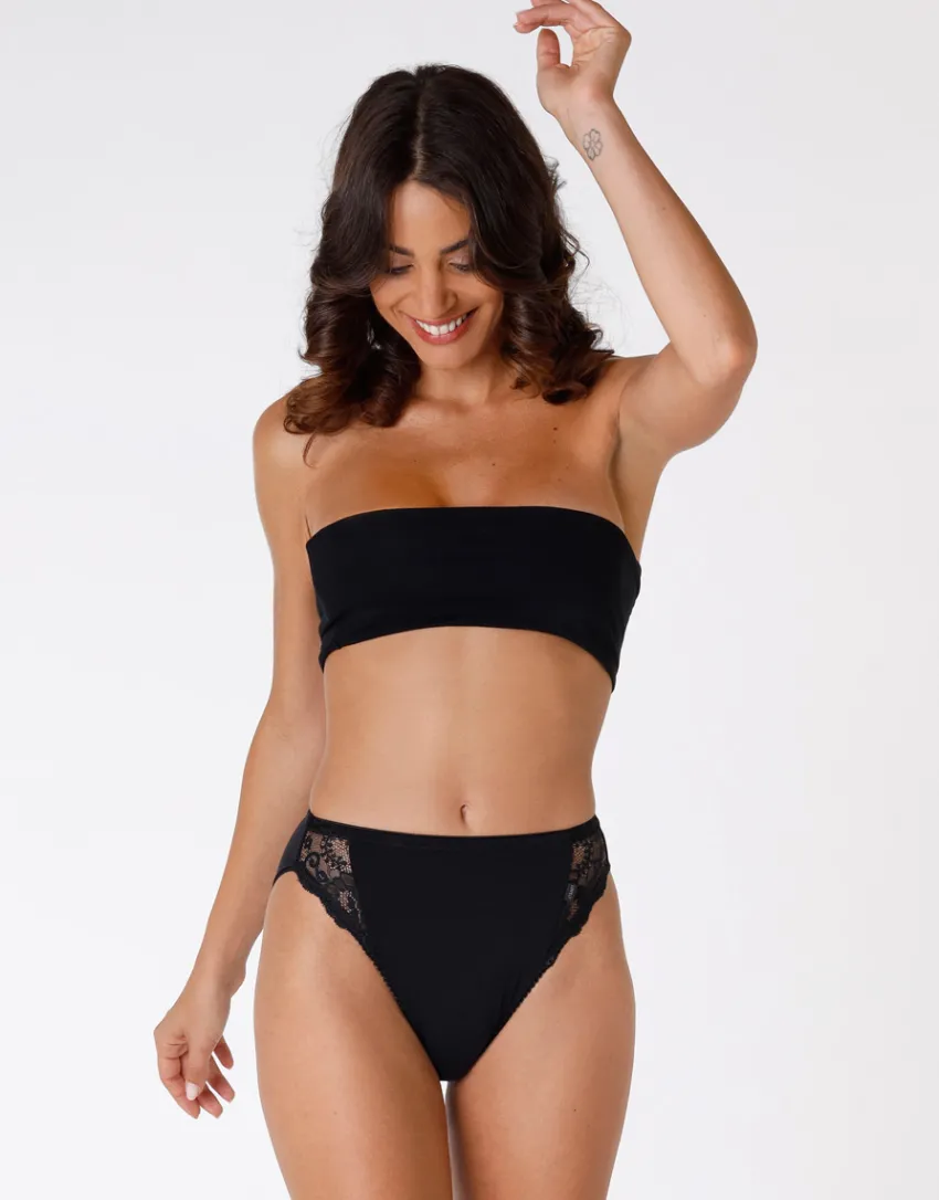 Donna LOVABLE Slip-Slip mini sgambato Lovely charme in cotone elasticizzato con pizzoREF# 0033