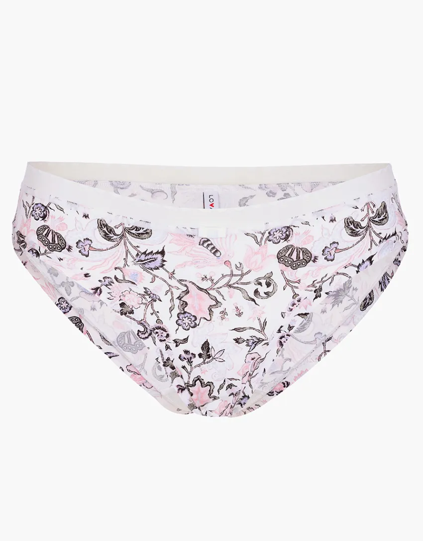 Donna LOVABLE Slip-Slip My Daily Comfort Printed in microfibra, avorio stampa giardinoREF# L05JM