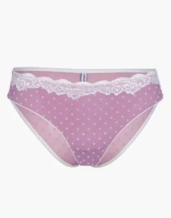 Donna LOVABLE Slip-Slip Velvet Tulle in pizzo e tulle, rosa pois avorioREF# L0DK5
