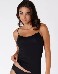 Donna LOVABLE Top E Smanicati-Top Basic Soul in viscosa e pizzoREF# 7032